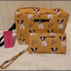 Betsey Johnson French Bulldog Bag and wallet.